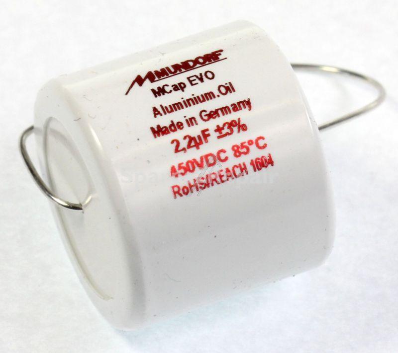 Mundorf Foil Capacitor - 2,2uf-450v Audio Filmcap. Axial 85° 25x21mm
