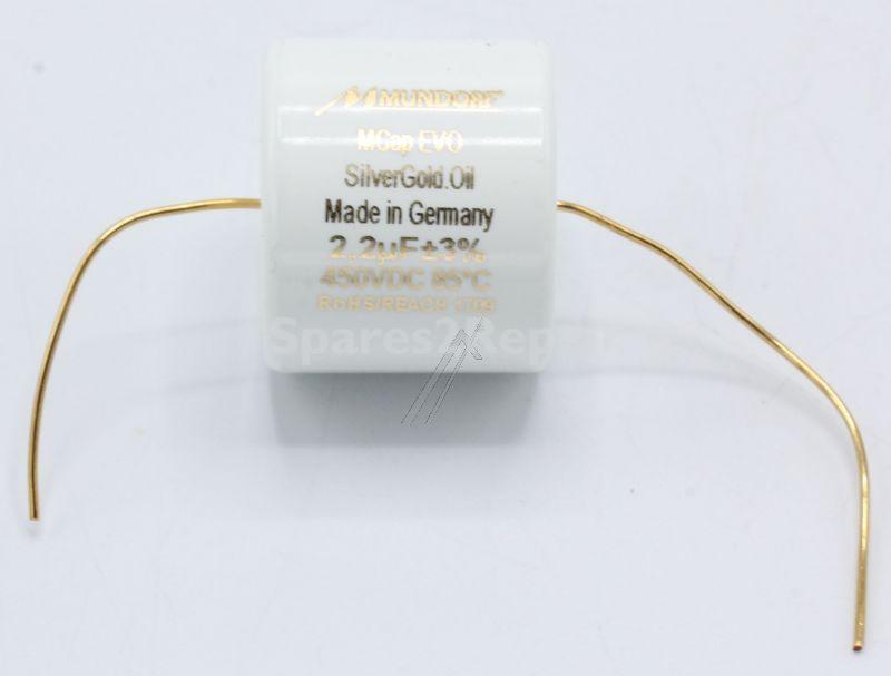 Mundorf Foil Capacitor - 2,2uf-450v Audio Filmcap. Axial 85° 25x21mm