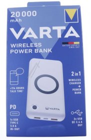 Varta Battery Consumer - 57909 101 111 Wireless Qi Powerbank 20000mah + Charging Cable