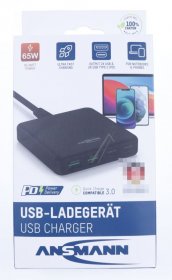 Ansmann Charger For Mobile Phone - Dc465pd Desktop Multiport Charger 3.25 A - 65 W - 2x Usb-a - 2x Usb-c