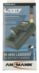 Ansmann 1604d Battery Charger - Powerline2 Ansmann Plug In Charger FÜr 1-2 9v Rechargeable Batteries