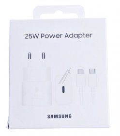 Samsung Charger For Mobile Phone - Ep-t2510xwegeu Fast Charging Adapter (usb Type-c 25w) With Data Cable White