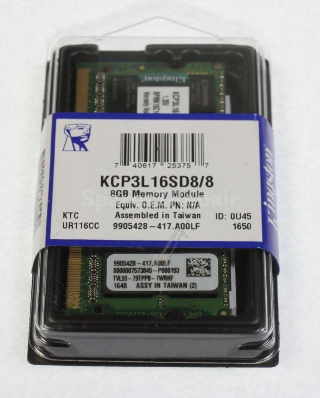 Notebook Memory - Kcp3l16sd8-8 So-ddr3l-ram 8gb Pc3-12800 Cl11