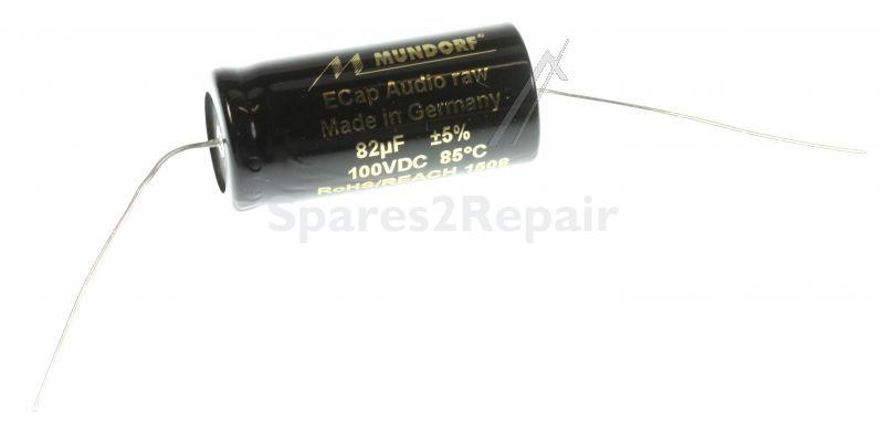 Mundorf 100v Axial Electrolytic 85 Deg - 82uf-100v Audio Elcap Axial 85° 18x39mm Bipolar Raw
