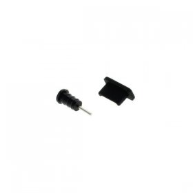 Otb Square Plug - Usb-c And Earphone Dustproof Premium Silicone Plugs, Black