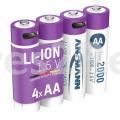 Ansmann Aa-size / Rechargeable Battery - 4× Mignon Aa Li ion Acku 2000 Mah, 4 fach Usb c Charging Cable - 1312-0036
