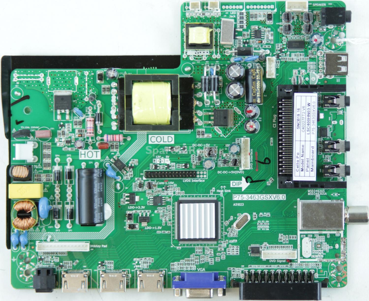 Cello C40227FT2 - Main AV - P75-3463GSXV6.0 - A51023 - LSC400HN03-W