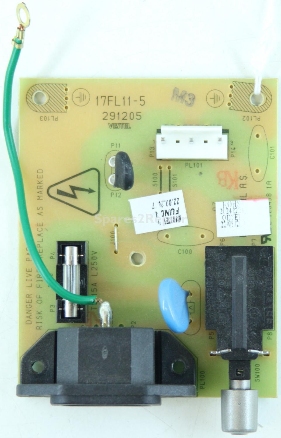 Hitachi 32LD8D20UB - AC Socket & Power Button - 17FL11-5 - 291205 - 20242221