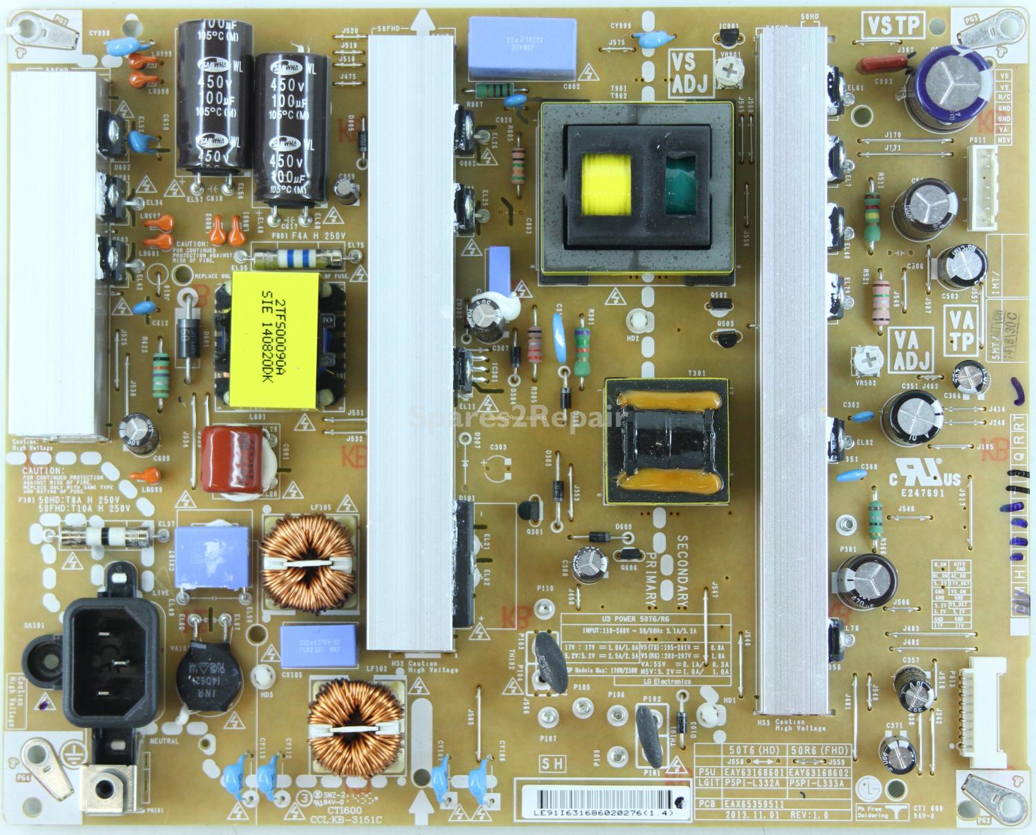 LG 50PB660V - PSU - EAY63168602 - EAX65359511 - REV:1.0 - 3PCR00352A