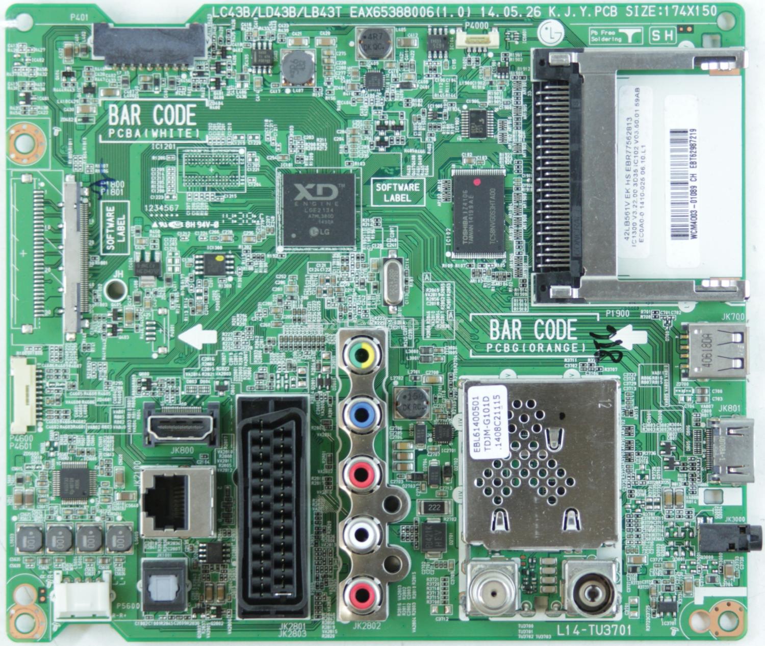 LG 42LB561V - Main AV - EBT62987219 - EBR77562813 - EAX65388006 (1.0) - L14-TU3701 - LC43B/LD43B/LB43T
