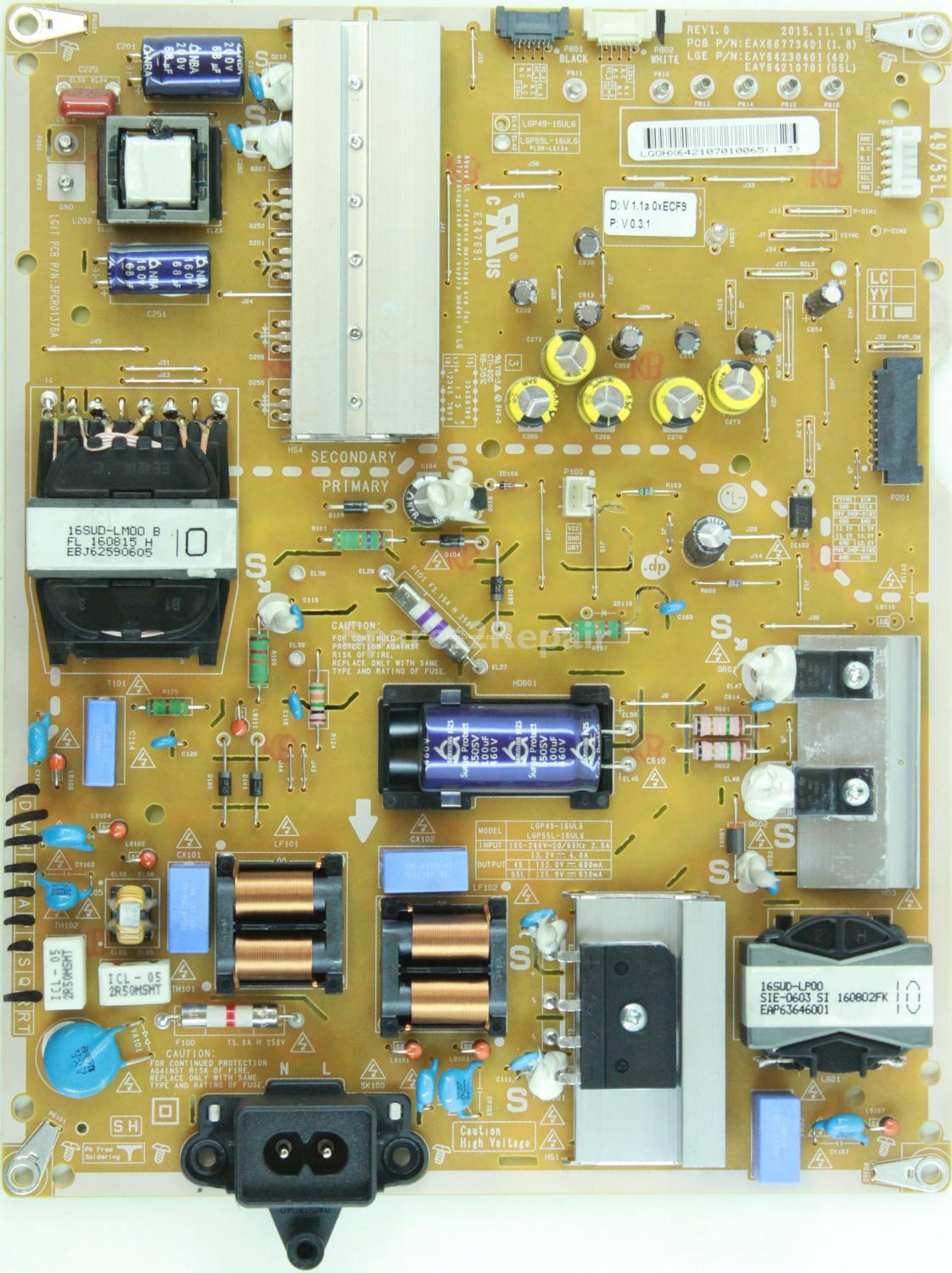 LG 55UH650V - Power Supply - EAY64210701 - EAX66773401 (1.8) - REV1.0