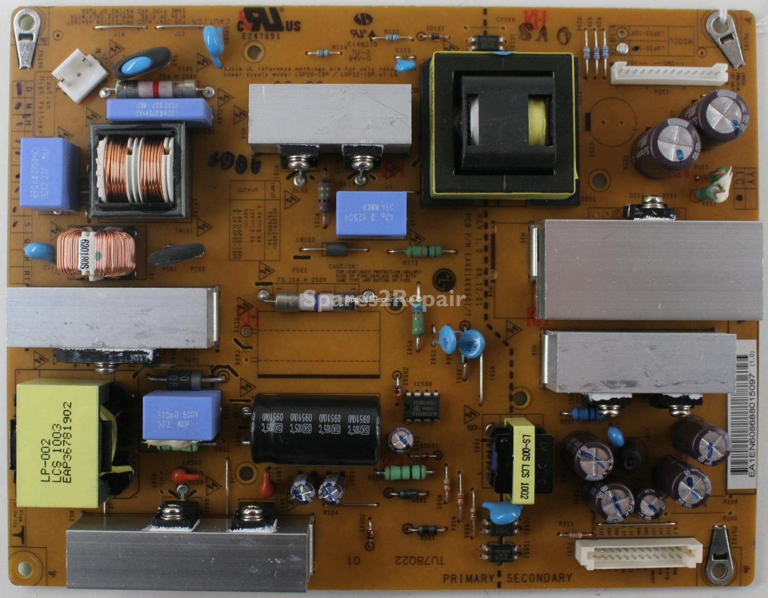 LG 26LD350 - PSU - EAX61464001/7 - EAY60868801 - REV 1.0 - LGP26-10P