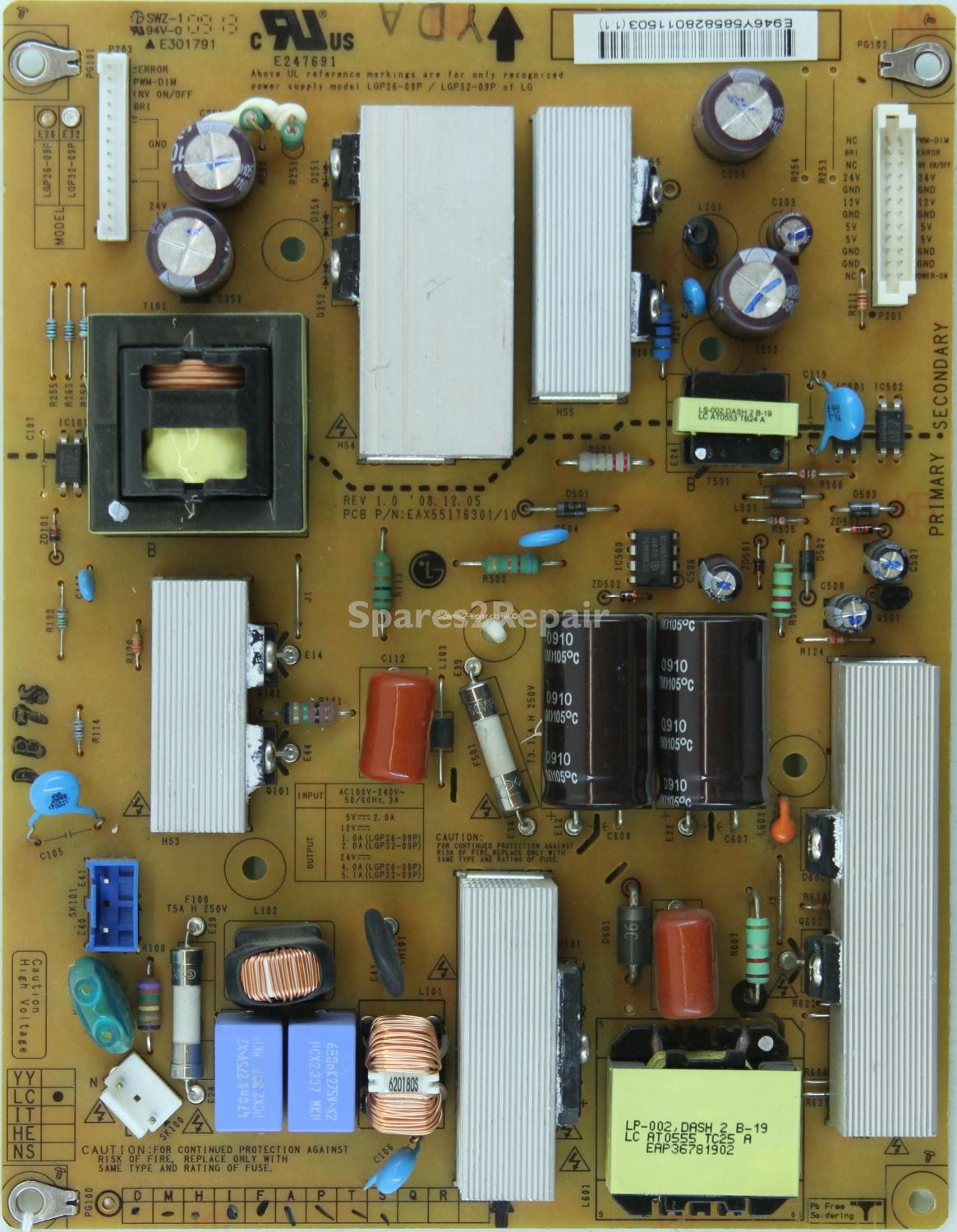LG 32LH2000 - PSU - LGP32-09P - EAX55176301/10 - REV 1.0 - LC
