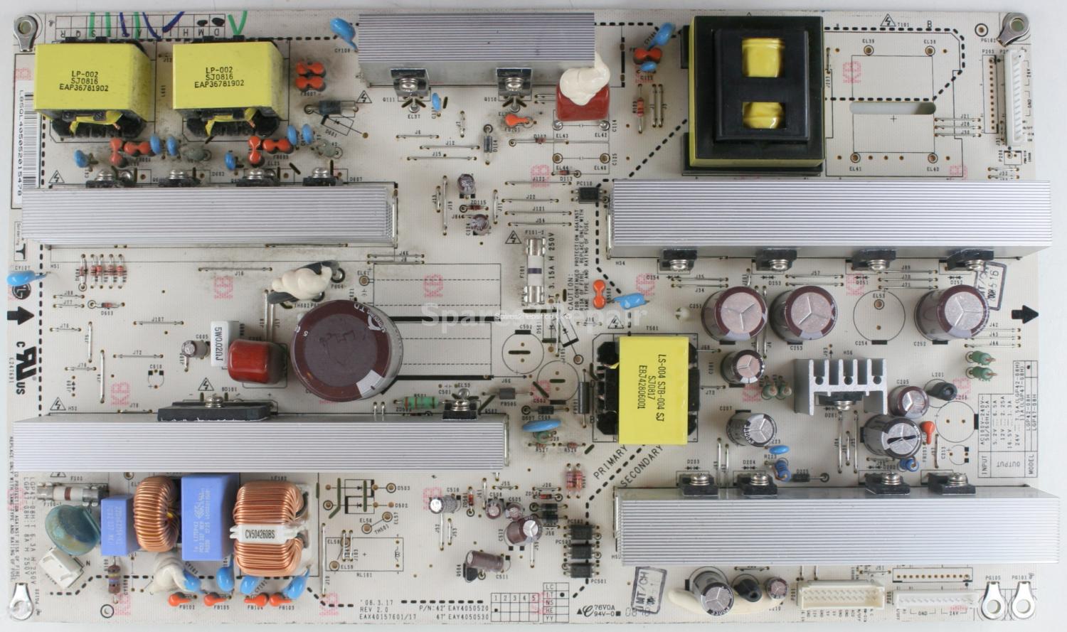 LG 42LG5000-ZA - PSU - EAX40157601/17 - Rev 2.0 - EAY40505201 - LGP42-08H