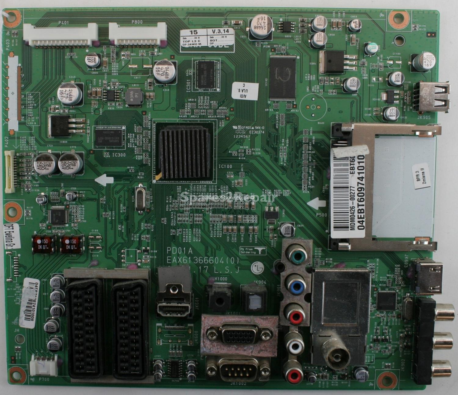 LG 42PJ350 - Main AV - EAX61366604 (0) - PD01A - EBT60974101