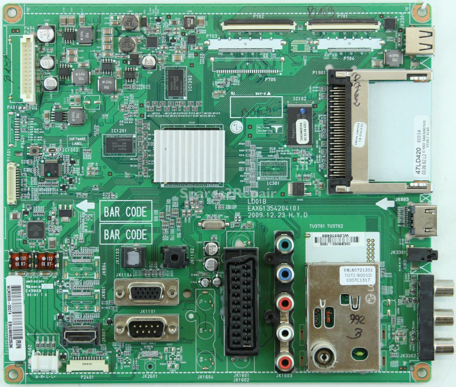 LG 47LD420 - Main AV - EBU60922536 - EAX61354204(0) - LD01B