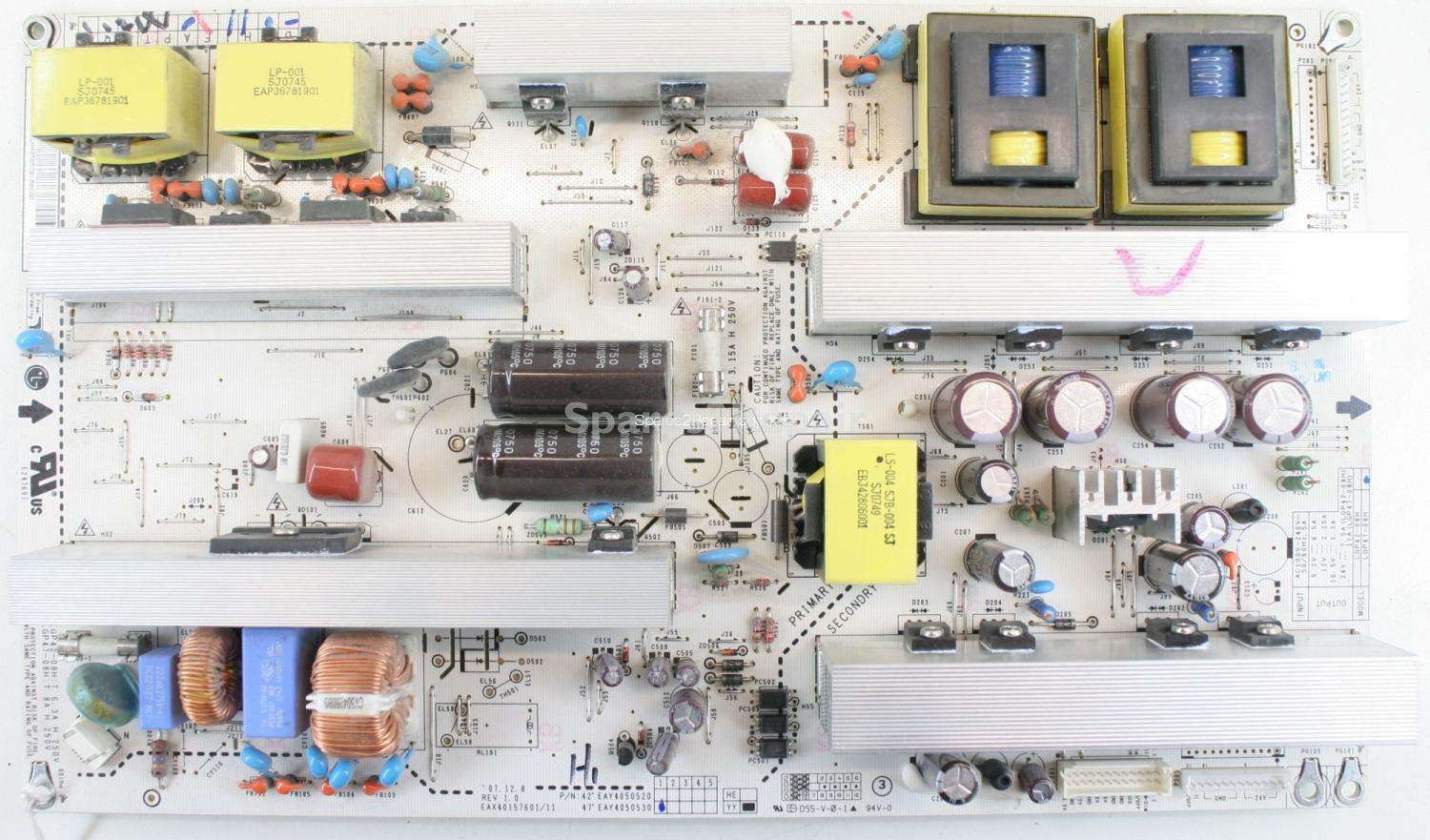 LG 47LG5000-ZA - PSU - EAY40505301 - EAX40157601/11 - REV 1.0 - LGP47-08H