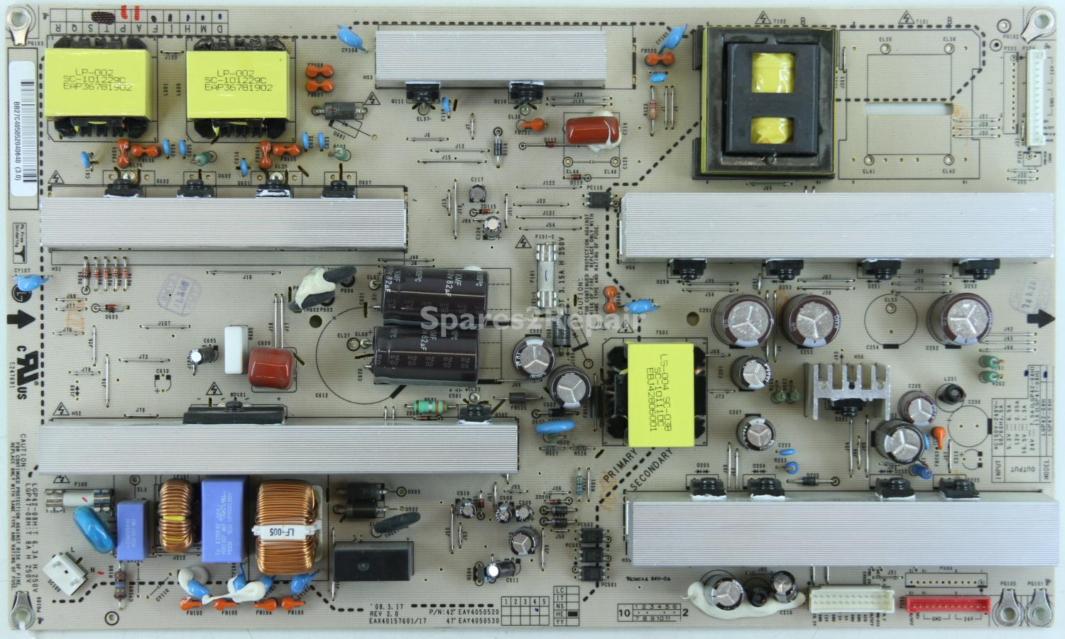 LG M4214CCBA - PSU - EAY40505204 - EAX40157601/17 - REV 2.0 - LGP42-08H