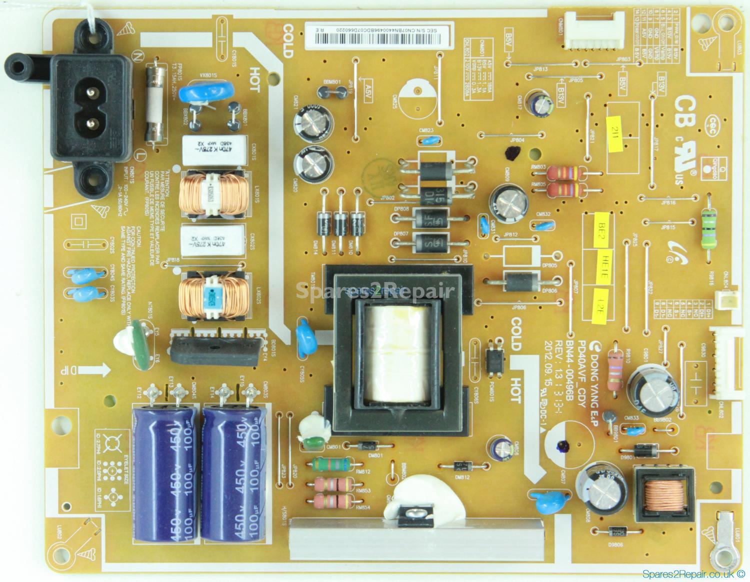 Samsung HG39EB460HW - Power Supply - BN44-00496B - REV:1.3 - PD40AVF_CDY